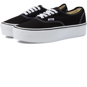 Vans Women's Black Canvas Platform Sneakers